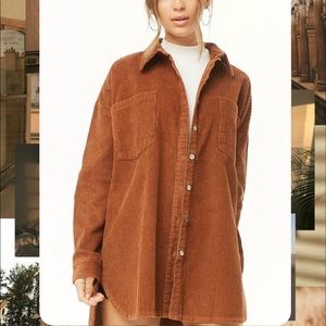 POL Corduroy Longline Hi-Lo Shacket